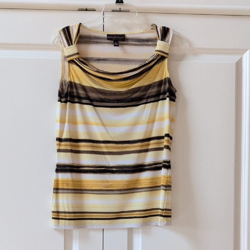 Dana Buchman Yellow Striped Sleeveless Top